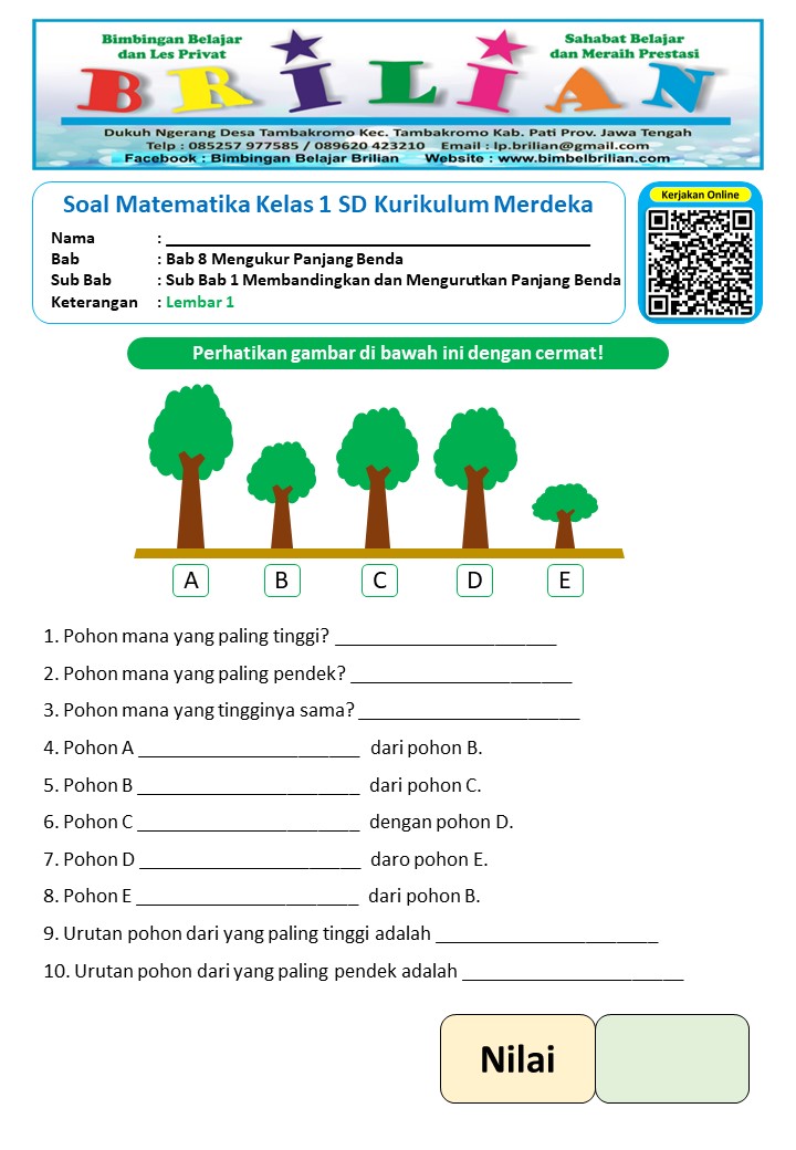 Asah Kemampuan Si Kecil Contoh Soal Pilihan Ganda PG Kelas 1 SD yang Asah Kemampuan Si Kecil Contoh Soal Pilihan Ganda PG Kelas 1 SD yang
