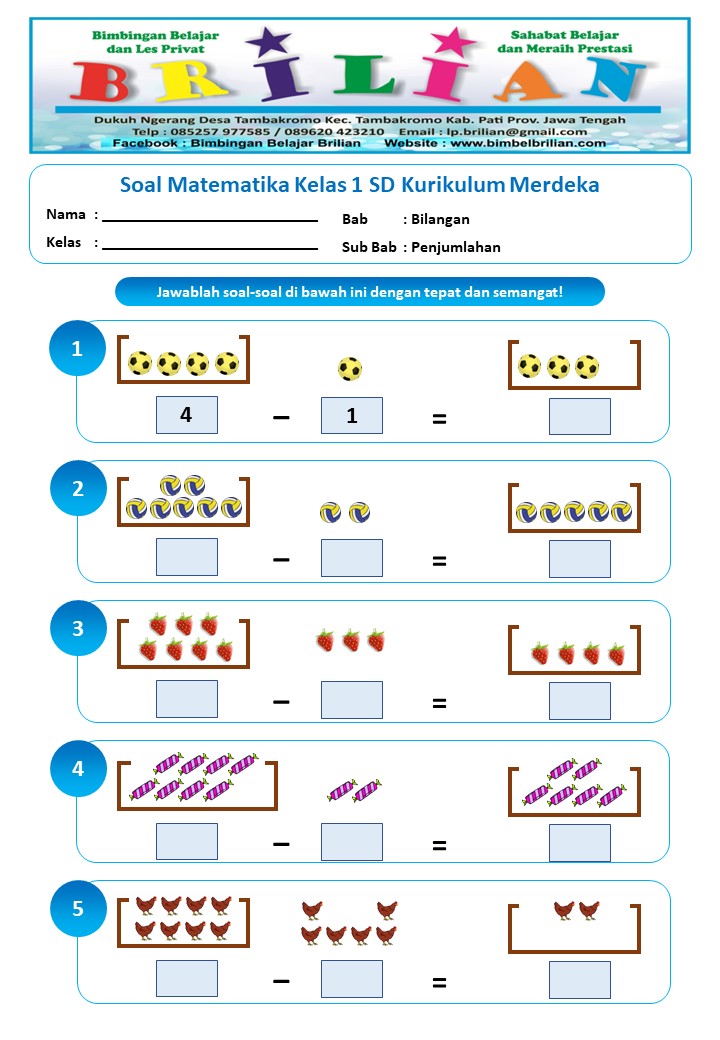 7 Rahasia Latihan Soal Matematika Kelas 1 SD Semester 2 Kurikulum Merdeka Agar Anak Cerdas