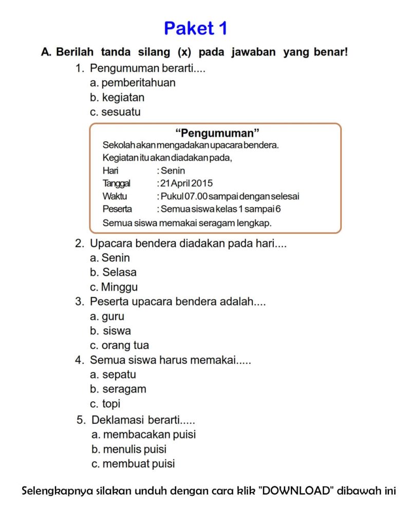 7 Rahasia Nilai Sempurna Soal Ulangan Bahasa Indonesia Kelas 2 Semester 2 Terbaru 2026