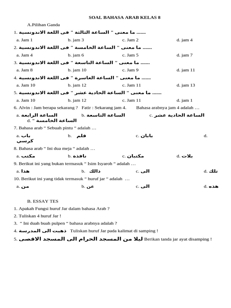 Akhirnya Terungkap 3 Rahasia Taklukkan 150 Soal Bahasa Arab Kelas 8 Semester 2 yang Sering Bikin Siswa Menyerah